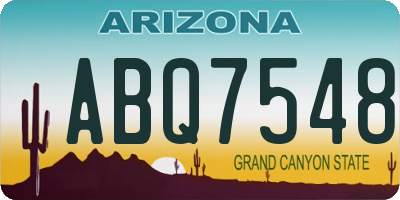 AZ license plate ABQ7548