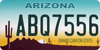 AZ license plate ABQ7556