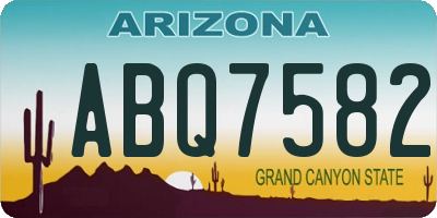 AZ license plate ABQ7582