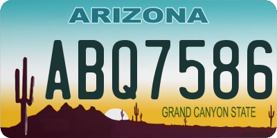 AZ license plate ABQ7586