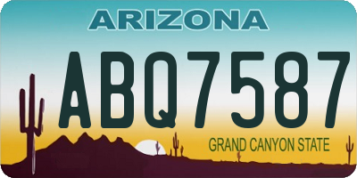 AZ license plate ABQ7587