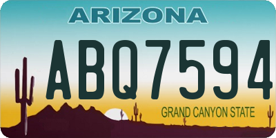 AZ license plate ABQ7594