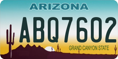 AZ license plate ABQ7602