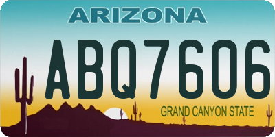 AZ license plate ABQ7606