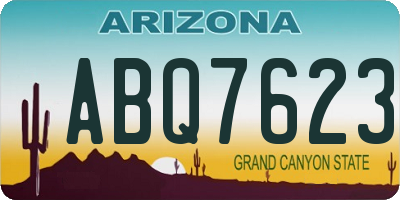 AZ license plate ABQ7623
