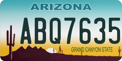 AZ license plate ABQ7635