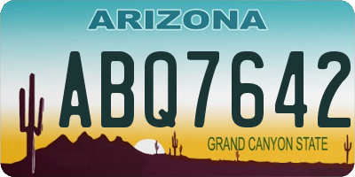 AZ license plate ABQ7642