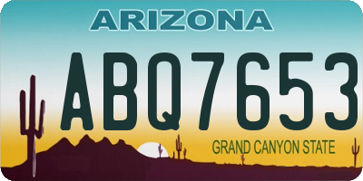AZ license plate ABQ7653