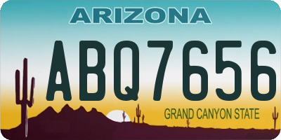 AZ license plate ABQ7656
