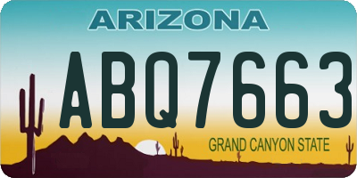 AZ license plate ABQ7663