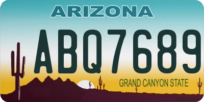 AZ license plate ABQ7689