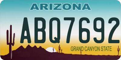 AZ license plate ABQ7692