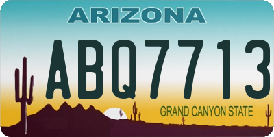 AZ license plate ABQ7713