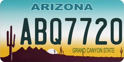 AZ license plate ABQ7720