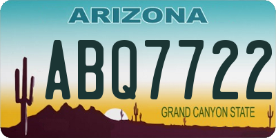 AZ license plate ABQ7722