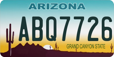 AZ license plate ABQ7726