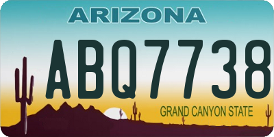 AZ license plate ABQ7738
