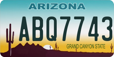 AZ license plate ABQ7743