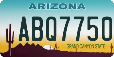 AZ license plate ABQ7750