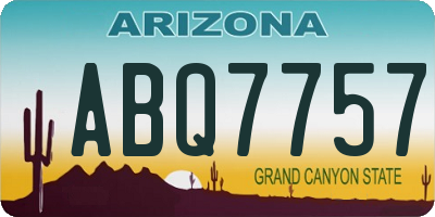 AZ license plate ABQ7757