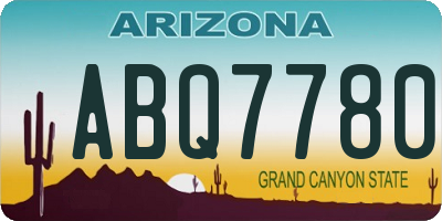 AZ license plate ABQ7780