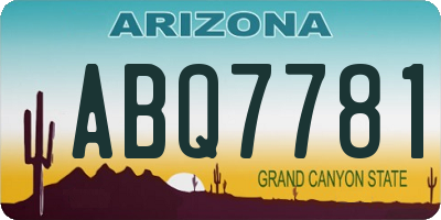AZ license plate ABQ7781