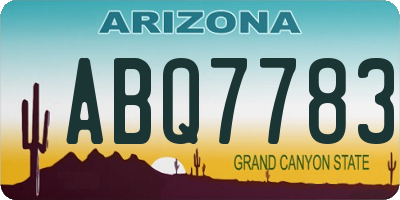 AZ license plate ABQ7783