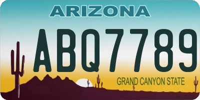 AZ license plate ABQ7789