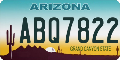 AZ license plate ABQ7822
