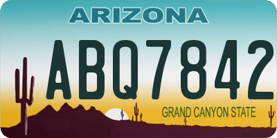 AZ license plate ABQ7842