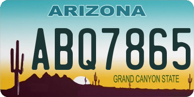 AZ license plate ABQ7865