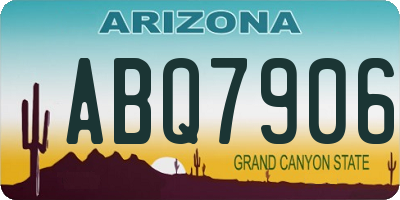 AZ license plate ABQ7906