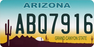 AZ license plate ABQ7916