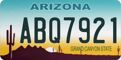 AZ license plate ABQ7921
