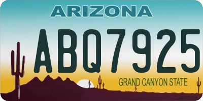 AZ license plate ABQ7925