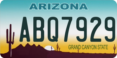 AZ license plate ABQ7929
