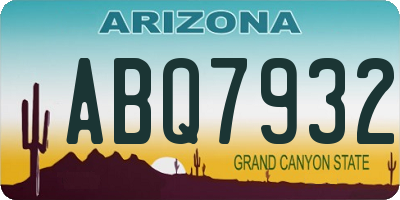 AZ license plate ABQ7932