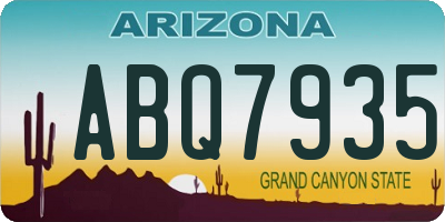 AZ license plate ABQ7935