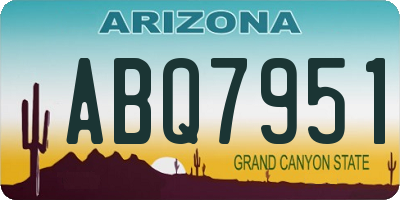 AZ license plate ABQ7951