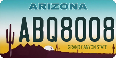 AZ license plate ABQ8008