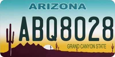 AZ license plate ABQ8028