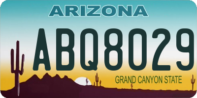 AZ license plate ABQ8029