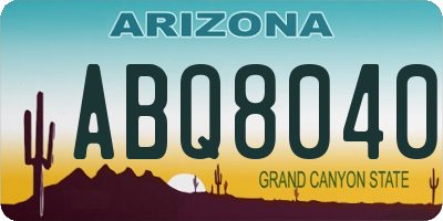 AZ license plate ABQ8040