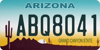 AZ license plate ABQ8041