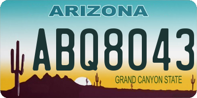 AZ license plate ABQ8043
