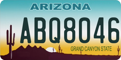 AZ license plate ABQ8046