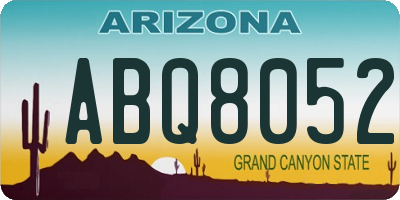 AZ license plate ABQ8052