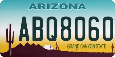 AZ license plate ABQ8060