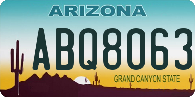 AZ license plate ABQ8063