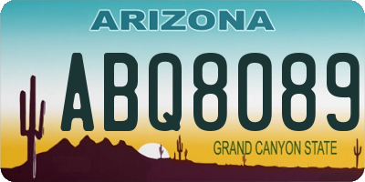 AZ license plate ABQ8089